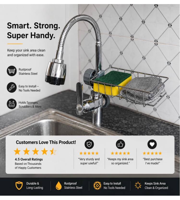 Kitchen Sink Faucet Sponge Holder