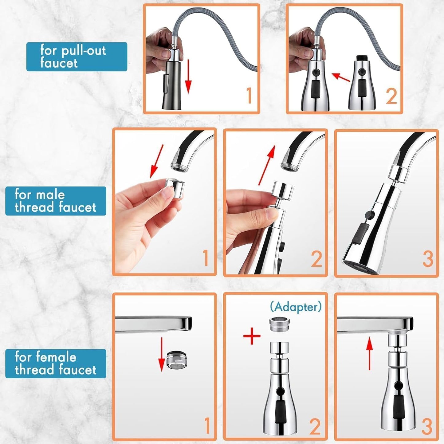 Flexible Tap Extender for Kitchen Sink – 360° Rotating