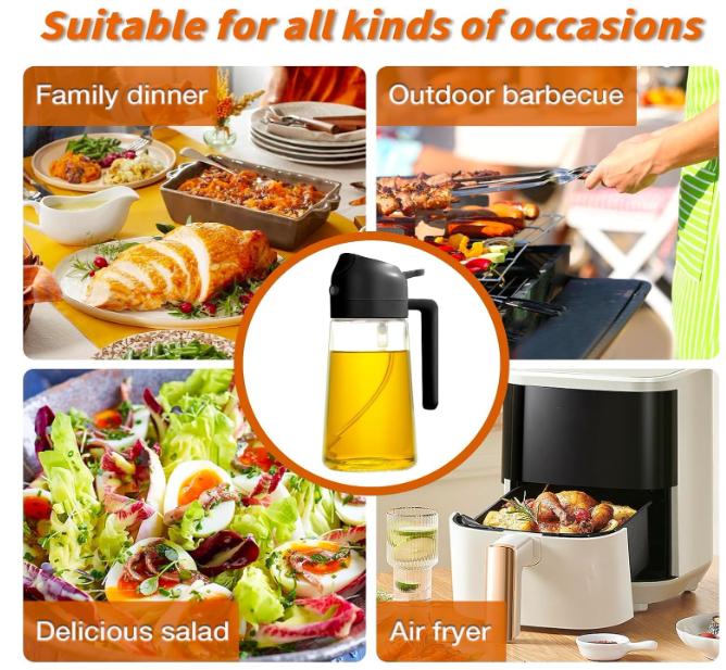 2-in-1 Oil Sprayer & Dispenser Bottle 500ml